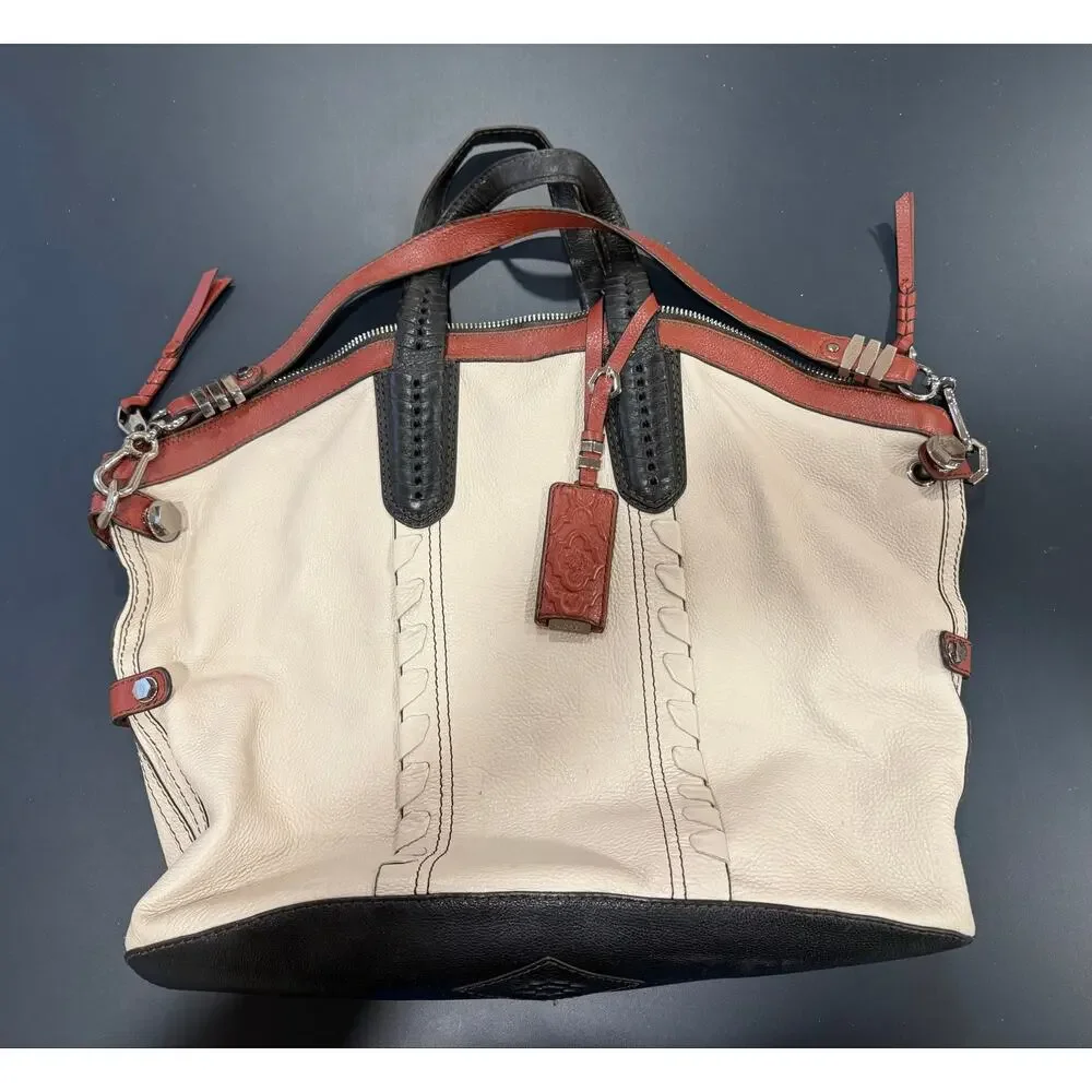 orYANY Cassie Stone Convertible Leather Tote Bag XL
